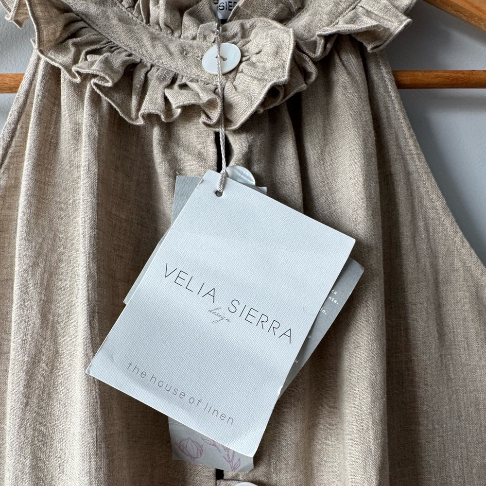 NWT Velia Sierra Linen Sleeves Top Size XS - Picture 9 of 14